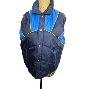 Vintage Blue Colorblock Puffer Vest